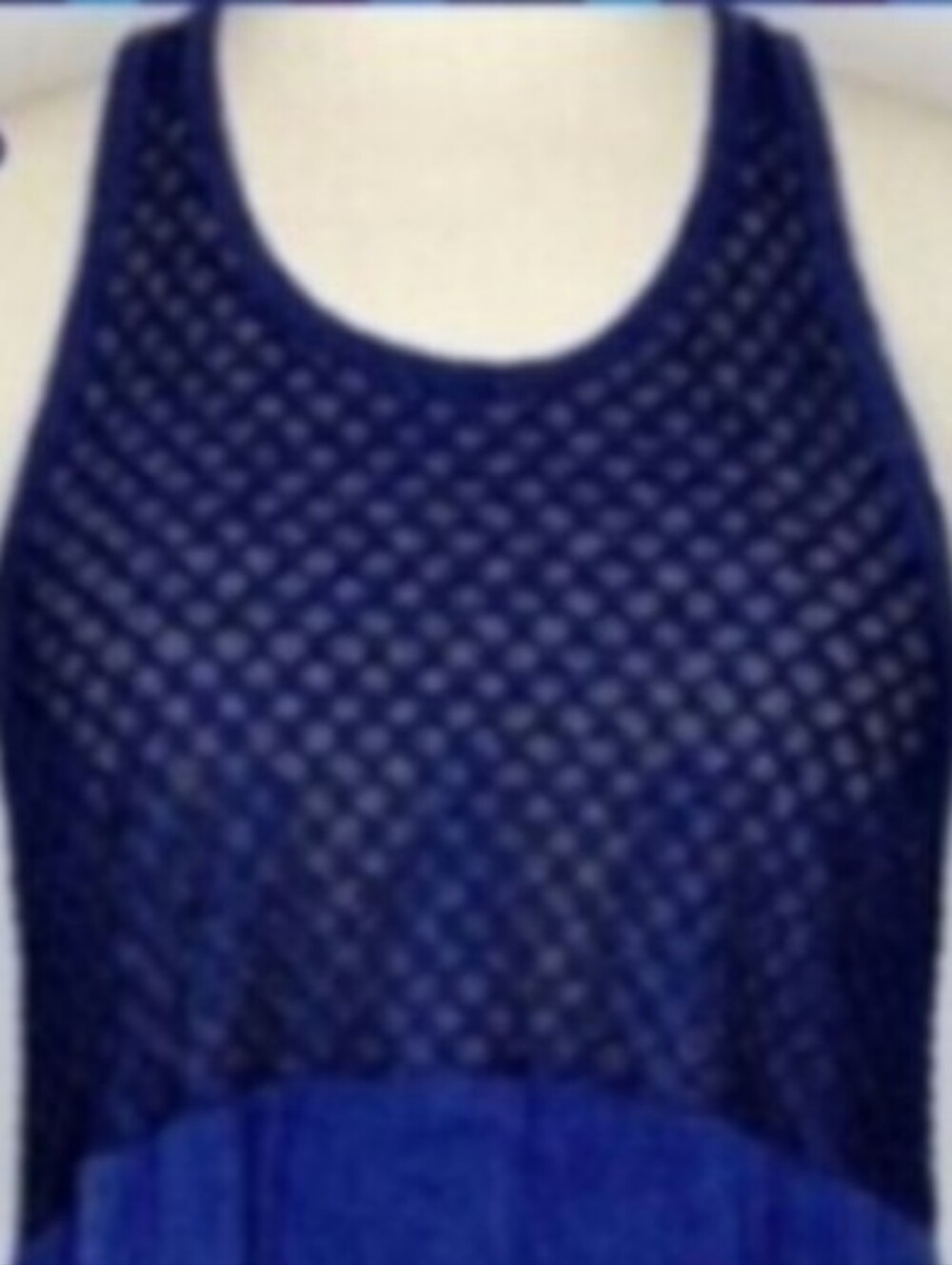 Sleeveless Blue Mesh Yoke Women's Beach Dress Coverup Medium - Picture 2 of 9